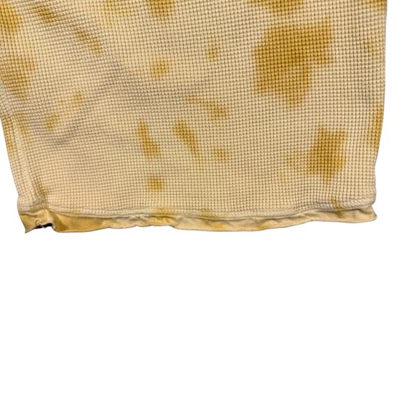 Toad&Co Women's Organic Wide Leg Cropped Yellow Tie Dyed Waffle Pants - Large - Picture 7 of 8
